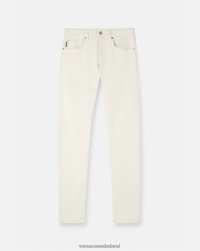 Versace slim-fit jeans van Medusa Heren wit kleding J2T4F41451