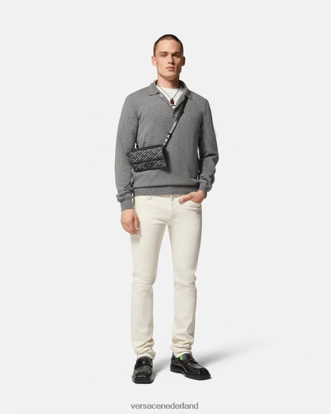 Versace slim-fit jeans van Medusa Heren wit kleding J2T4F41451