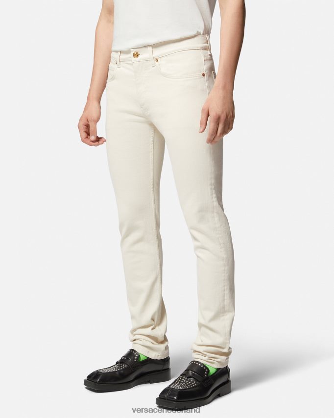 Versace slim-fit jeans van Medusa Heren wit kleding J2T4F41451