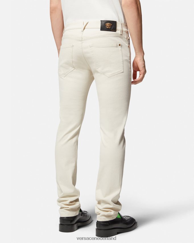 Versace slim-fit jeans van Medusa Heren wit kleding J2T4F41451