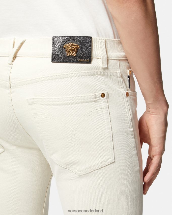 Versace slim-fit jeans van Medusa Heren wit kleding J2T4F41451