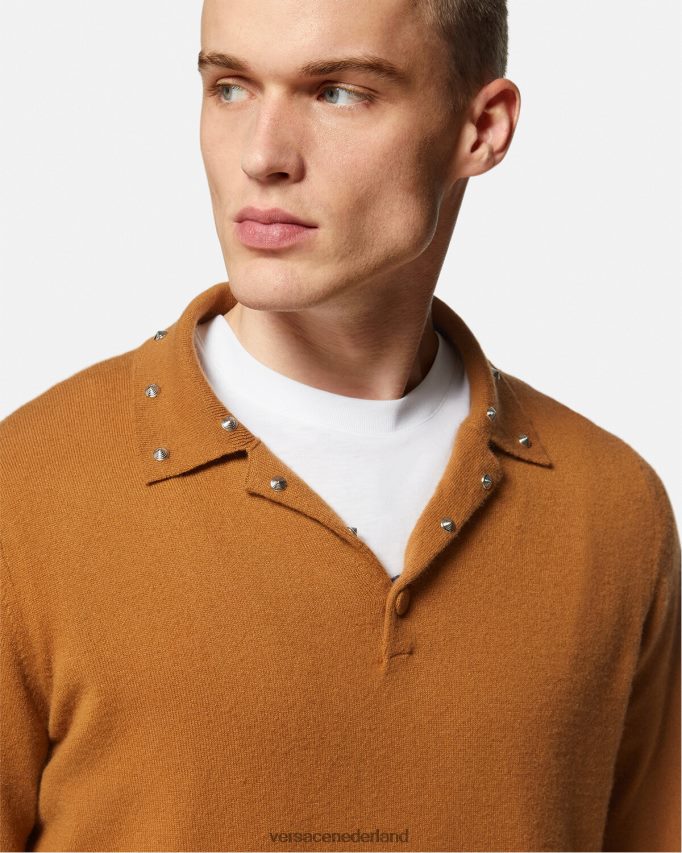 Versace Polotrui met spiraalvormige studs Heren oranje kleding J2T4F41347