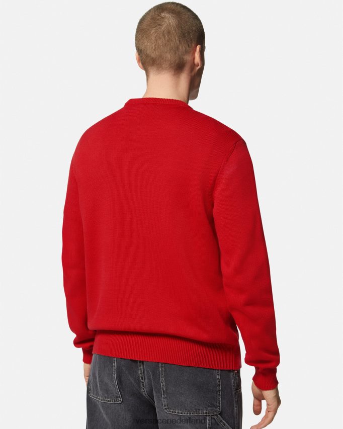 Versace barokke intarsia geborduurde trui Heren rood kleding J2T4F41345
