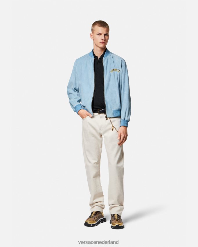 Versace la greca gebreid poloshirt met korte mouwen Heren zwart kleding J2T4F41328