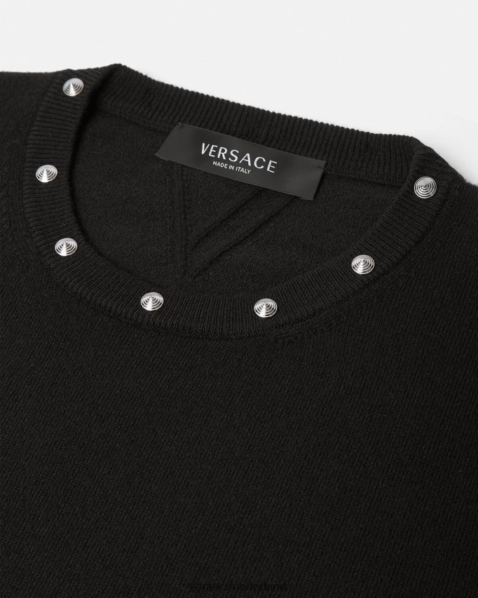 Versace trui met spiraalvormige studs Heren zwart kleding J2T4F41346