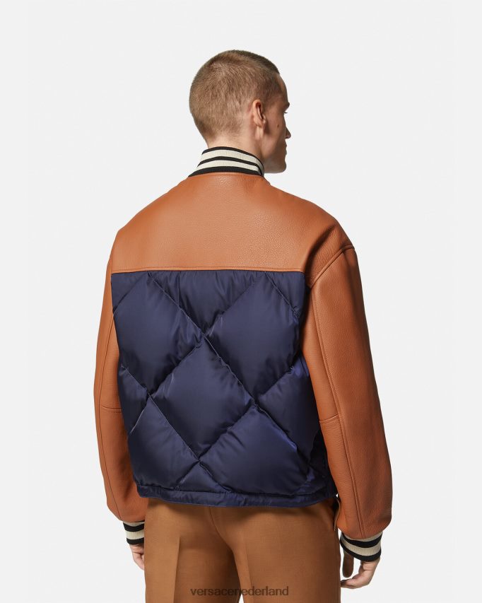 Versace Bomberjack met varsity-logo Heren blauw en bruin kleding J2T4F41257