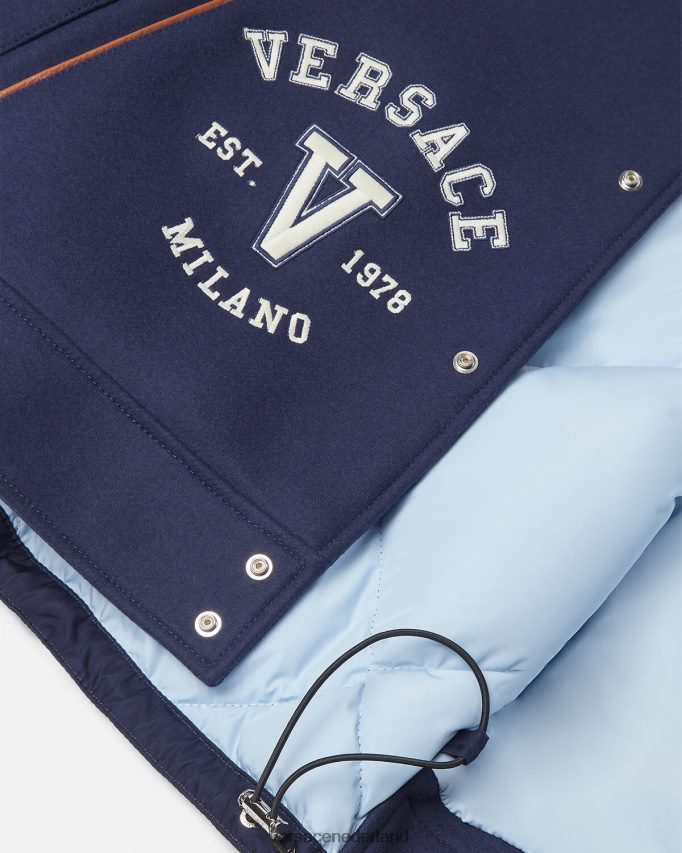 Versace Bomberjack met varsity-logo Heren blauw en bruin kleding J2T4F41257