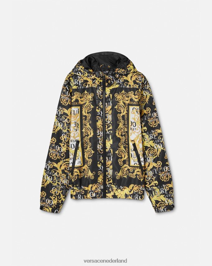 Versace Couture windjack met logo Heren zwart en afdrukken kleding J2T4F42414