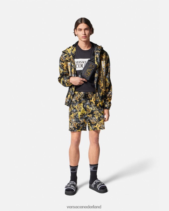 Versace Couture windjack met logo Heren zwart en afdrukken kleding J2T4F42414