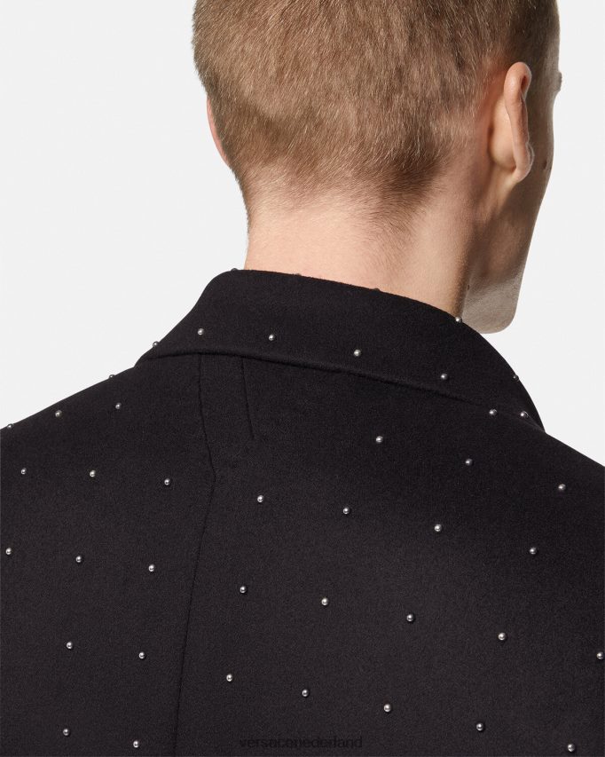 Versace Jas met enkele rij knopen met studs Heren zwart kleding J2T4F41256