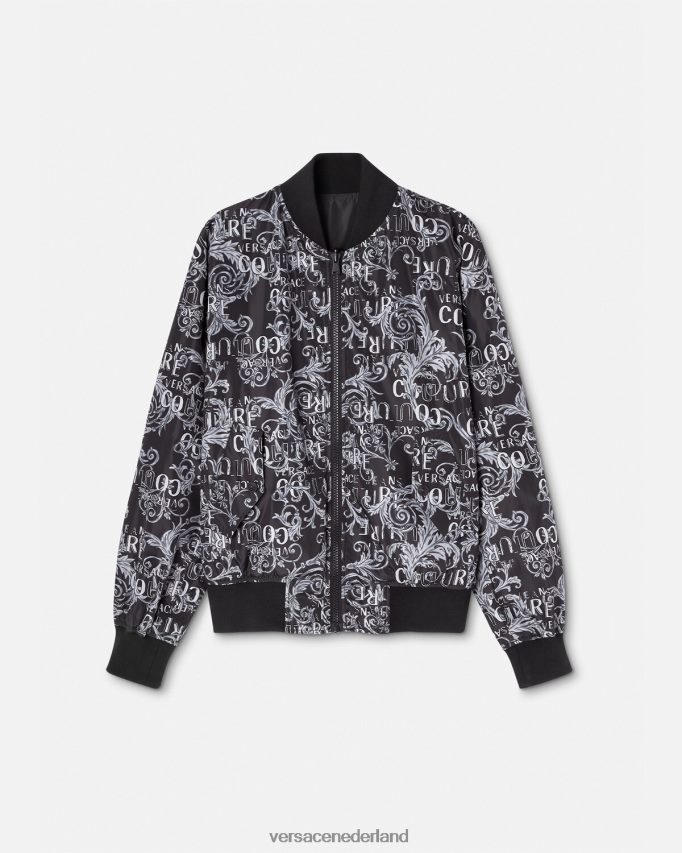 Versace Omkeerbaar couture-jack met logo Heren zwart en afdrukken kleding J2T4F42415