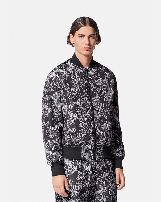 Versace Omkeerbaar couture-jack met logo Heren zwart en afdrukken kleding J2T4F42415