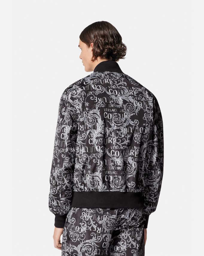 Versace Omkeerbaar couture-jack met logo Heren zwart en afdrukken kleding J2T4F42415