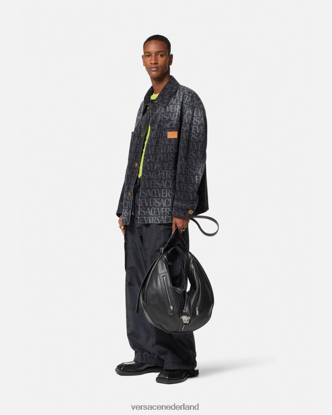 Versace all-over spijkerjasje Heren zwart en afdrukken kleding J2T4F41224