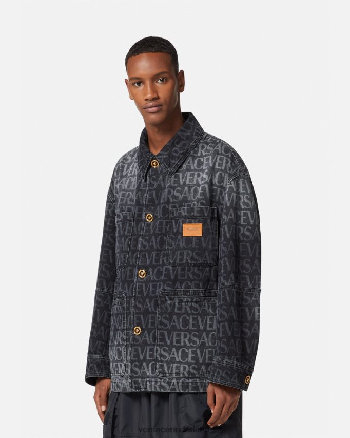 Versace all-over spijkerjasje Heren zwart en afdrukken kleding J2T4F41224