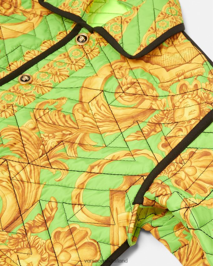 Versace barocco 660 gewatteerd blousonjack Heren goud en groen kleding J2T4F41242
