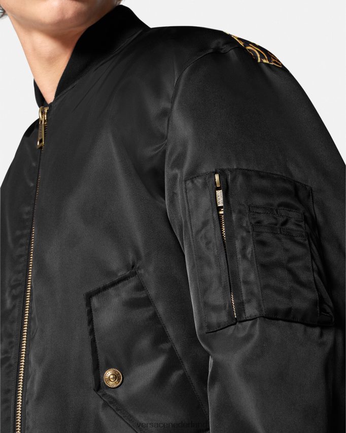 Versace couture bomberjack met logo Heren zwart goud kleding J2T4F42417