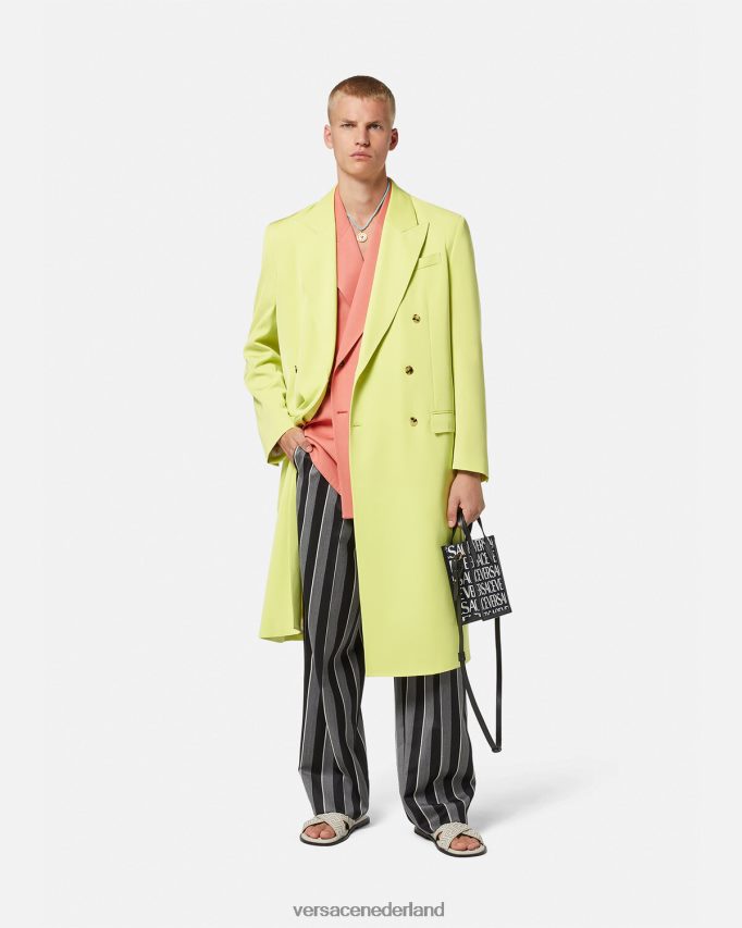 Versace jas met dubbele rij knopen Heren limoen kleding J2T4F41233