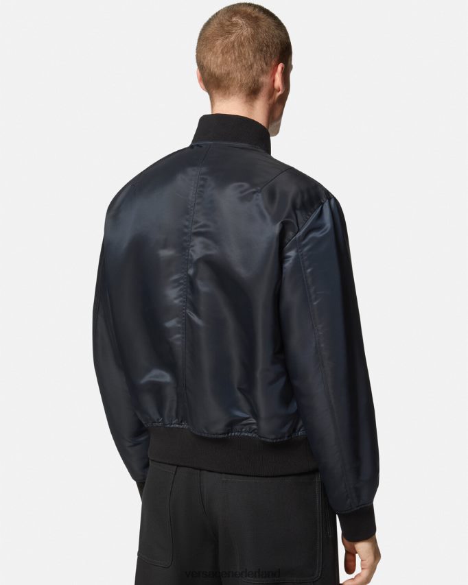 Versace omkeerbaar barocco 660 bomberjack Heren blauw en goud kleding J2T4F41240