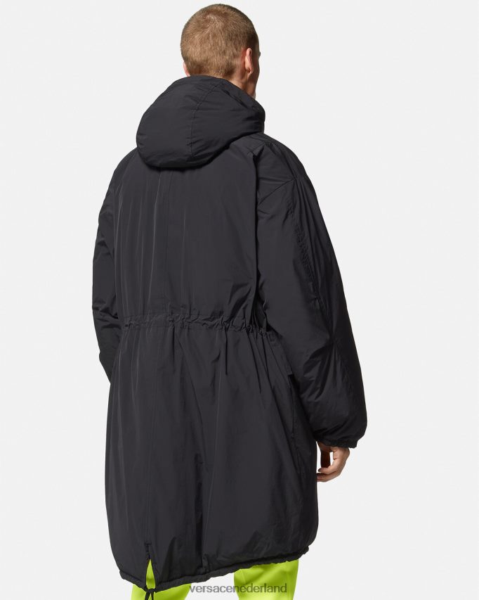 Versace omkeerbare barocco 660 pufferparka Heren blauw en goud kleding J2T4F41239