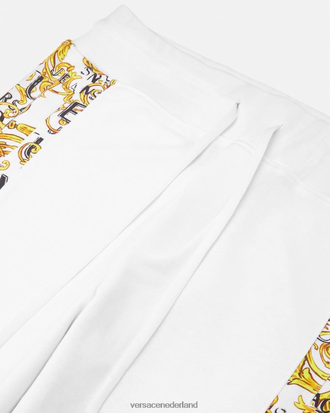 Versace couture joggingbroek met logo Heren goud en wit kleding J2T4F42425