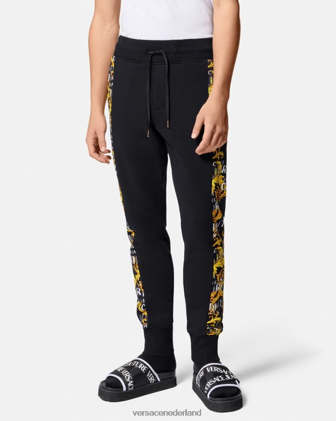 Versace couture joggingbroek met logo Heren zwart goud kleding J2T4F42427