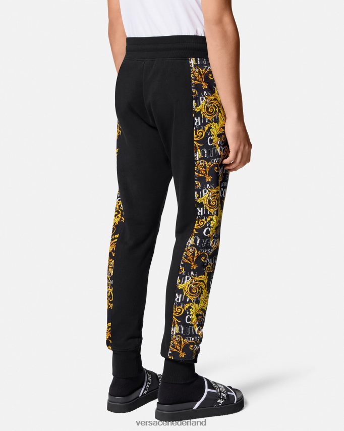 Versace couture joggingbroek met logo Heren zwart goud kleding J2T4F42427