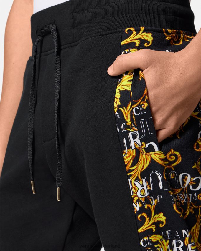 Versace couture joggingbroek met logo Heren zwart goud kleding J2T4F42427