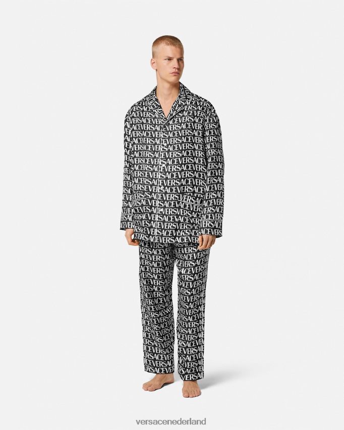 Versace all-over pyjamabroek Heren zwart en afdrukken ondergoed en strandkleding J2T4F41738