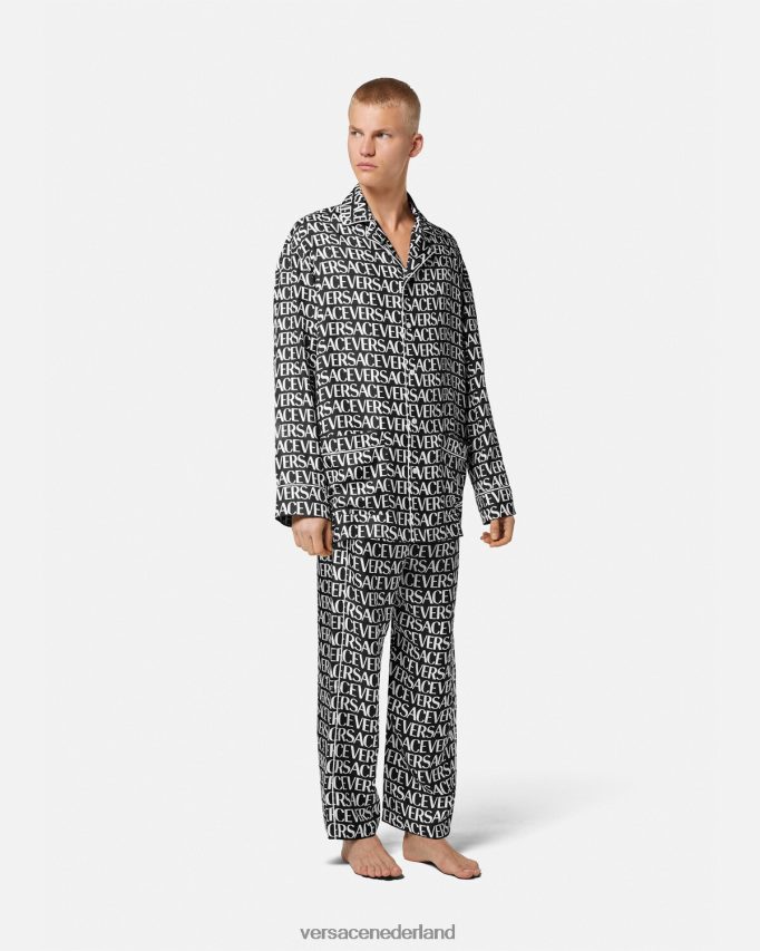 Versace all-over pyjamatop Heren zwart en afdrukken ondergoed en strandkleding J2T4F41737