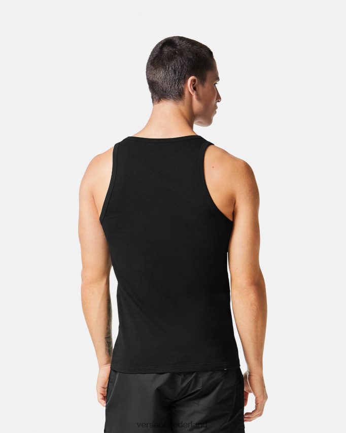 Versace mouwloos ondershirt van medusa Heren zwart ondergoed en strandkleding J2T4F41734