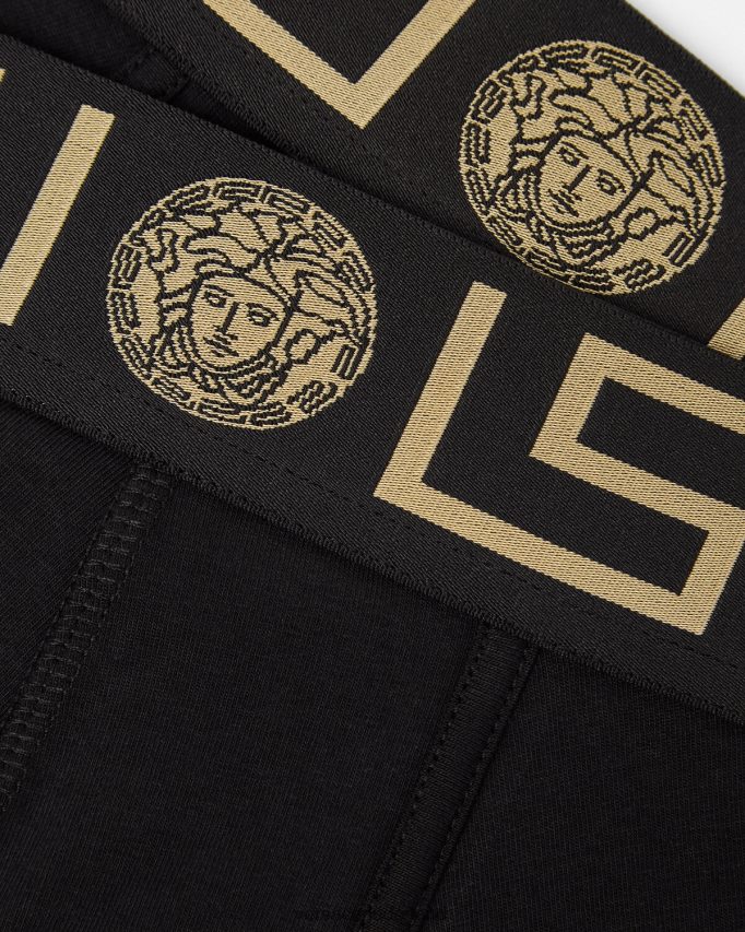 Versace Greca border lange trunks 2-pack Heren zwart ondergoed en strandkleding J2T4F41761