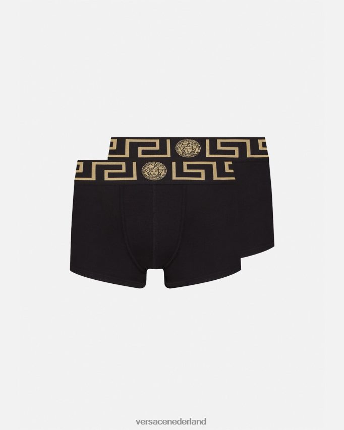 Versace Greca border trunks 2-pack Heren zwart ondergoed en strandkleding J2T4F41753