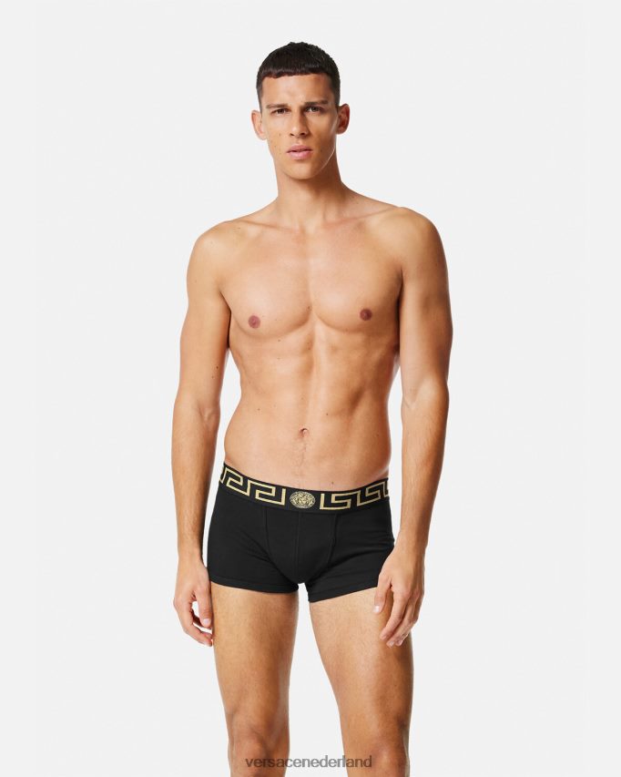 Versace Greca border trunks 2-pack Heren zwart ondergoed en strandkleding J2T4F41753