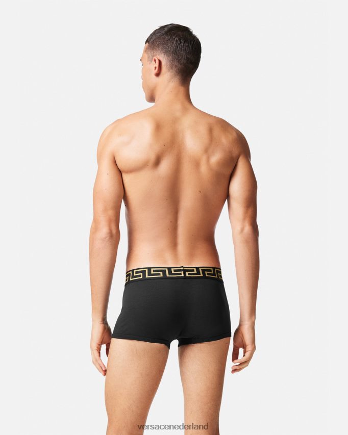Versace Greca border trunks 2-pack Heren zwart wit ondergoed en strandkleding J2T4F41752