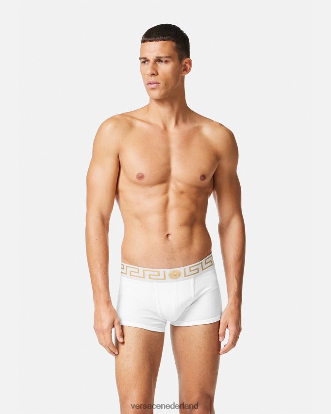 Versace Greca border trunks 3-pack Heren wit goud ondergoed en strandkleding J2T4F41749