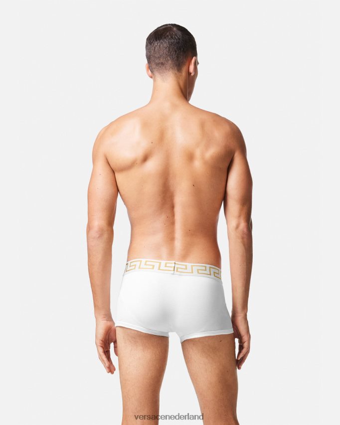 Versace Greca border trunks 3-pack Heren wit goud ondergoed en strandkleding J2T4F41749