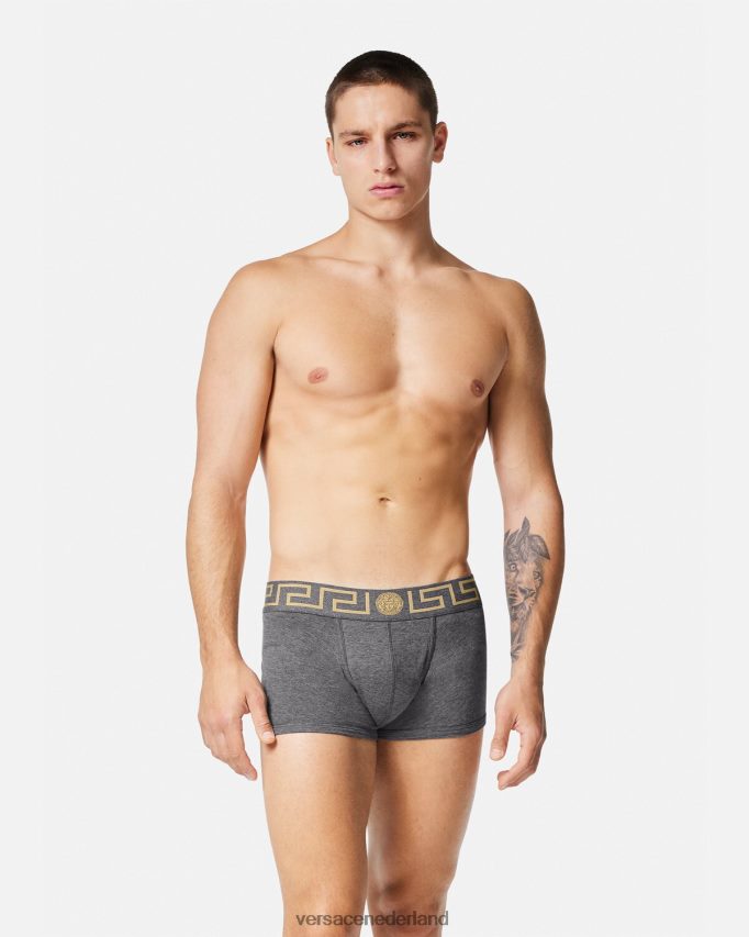 Versace Greca border trunks 3-pack Heren wit & zwart & grijs ondergoed en strandkleding J2T4F41751