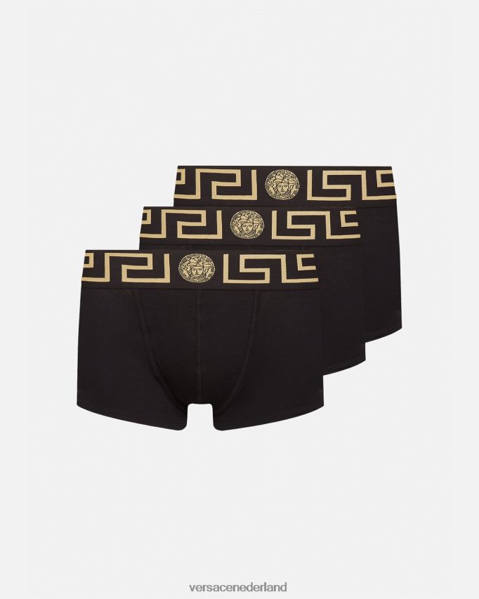 Versace Greca border trunks 3-pack Heren zwart ondergoed en strandkleding J2T4F41750