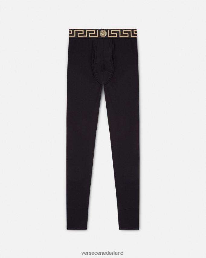 Versace Greca grens lang ondergoed Heren zwart ondergoed en strandkleding J2T4F41760