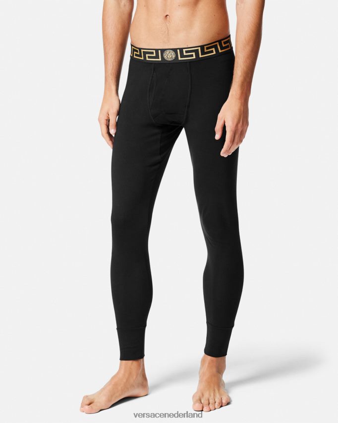 Versace Greca grens lang ondergoed Heren zwart ondergoed en strandkleding J2T4F41760