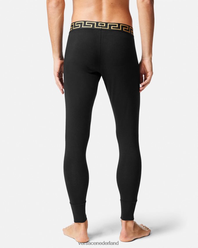 Versace Greca grens lang ondergoed Heren zwart ondergoed en strandkleding J2T4F41760