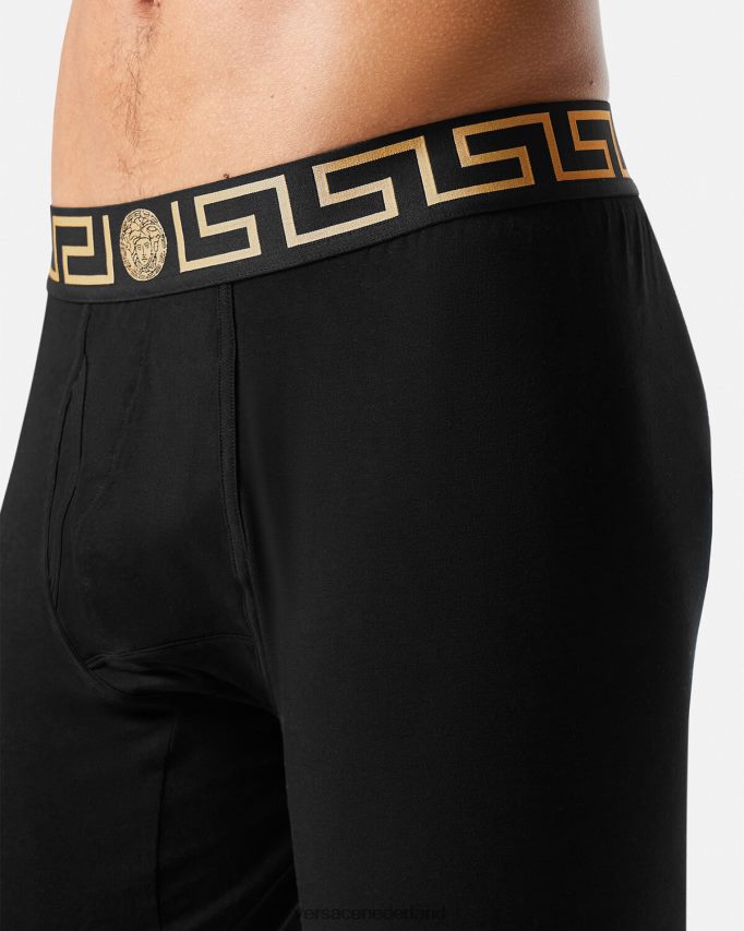 Versace Greca grens lang ondergoed Heren zwart ondergoed en strandkleding J2T4F41760