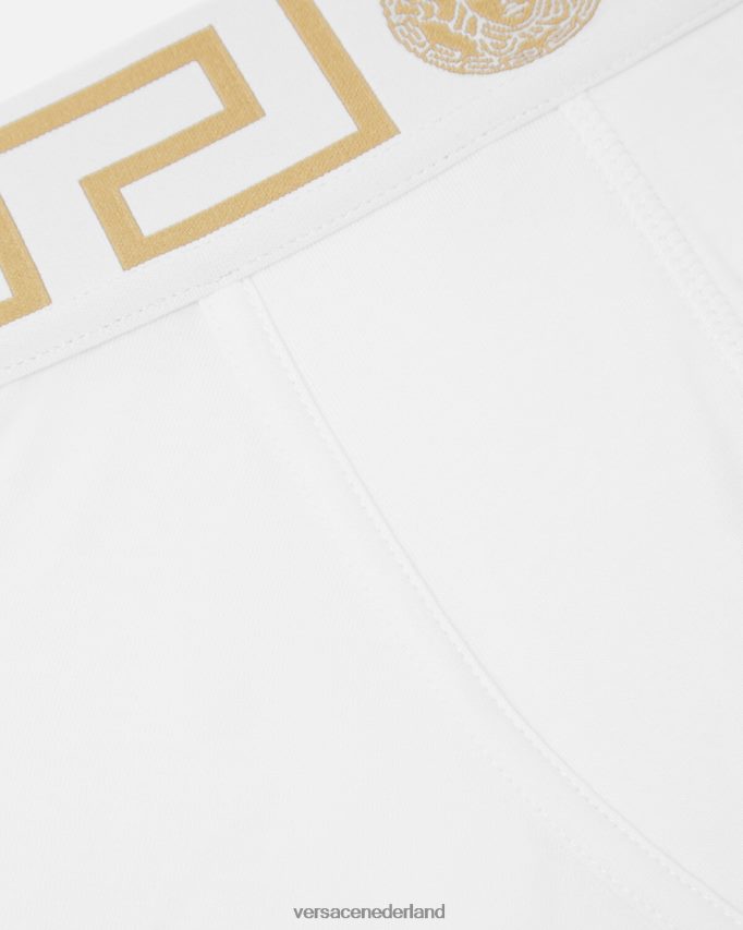Versace Greca grensstammen Heren wit goud ondergoed en strandkleding J2T4F41758