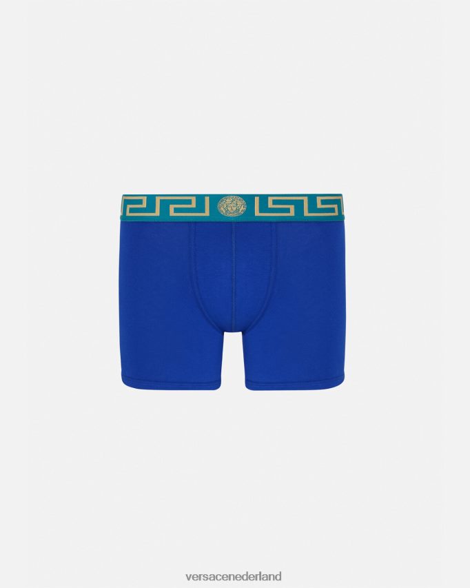 Versace greca border lange stammen Heren blauw ondergoed en strandkleding J2T4F41747