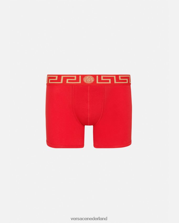 Versace greca border lange stammen Heren rood ondergoed en strandkleding J2T4F41766
