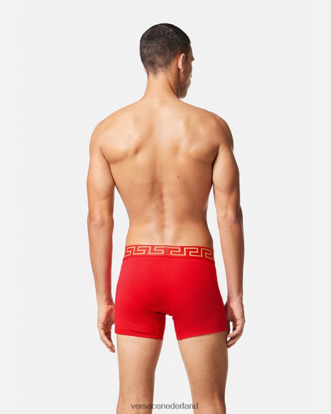 Versace greca border lange stammen Heren rood ondergoed en strandkleding J2T4F41766