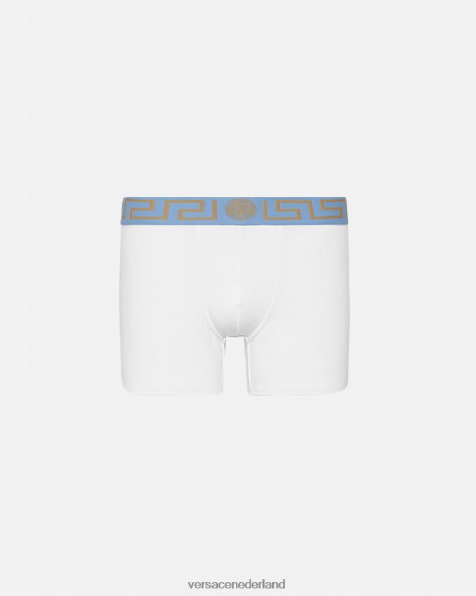 Versace greca border lange stammen Heren wit ondergoed en strandkleding J2T4F41746