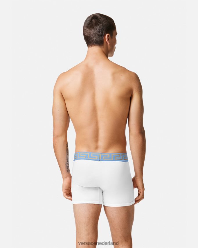 Versace greca border lange stammen Heren wit ondergoed en strandkleding J2T4F41746