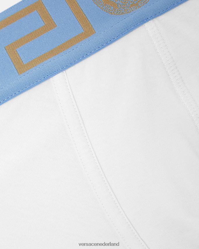 Versace greca border lange stammen Heren wit ondergoed en strandkleding J2T4F41746